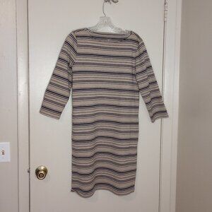 Garnet Hill Bateau-Neck Organic Cotton Striped Dress